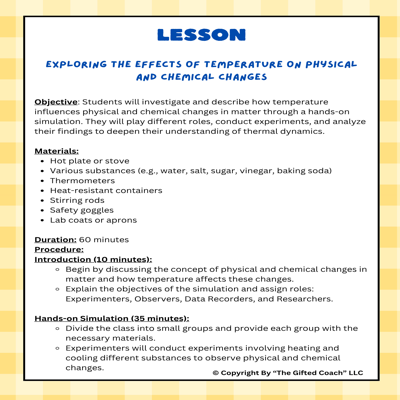 Florida 5th Grade Science Simulation: SC.5.P.9.1 – Physical & Chemical Changes