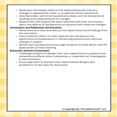 Florida 5th Grade Science Simulation: SC.5.P.9.1 – Physical & Chemical Changes