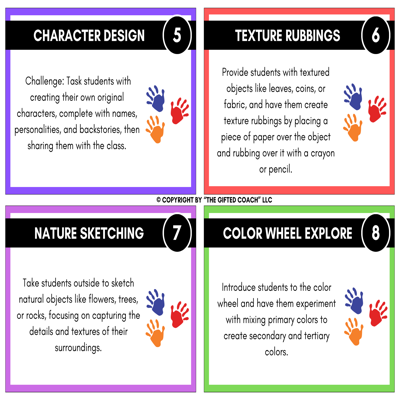 Artistic Thinking Task Cards 🎨