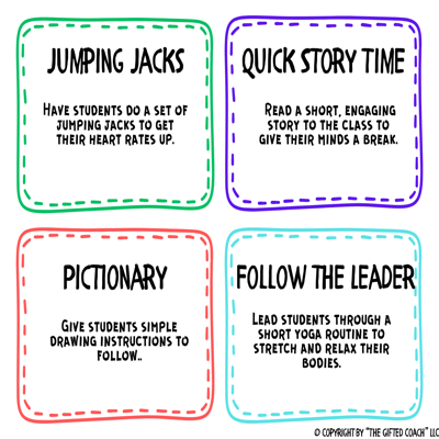 Brain Break Cards for Elementary 🧠✨