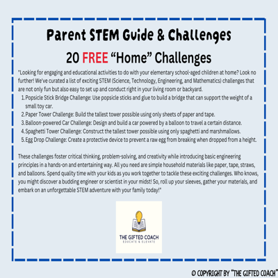 Parent Home STEM Guide & Challenges