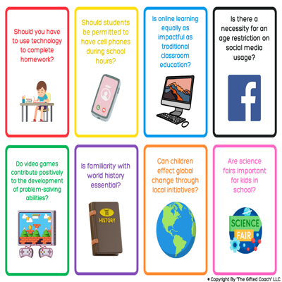 50 Elementary Debate Cards: Spark Big Thinking with Little Debaters! 🎤