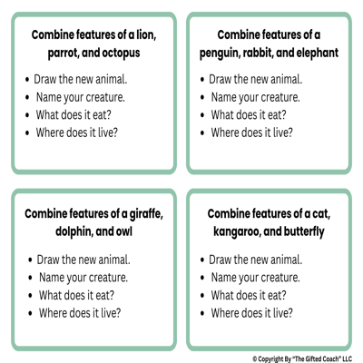 Design a Creature – Task Cards (Grades 1–2)