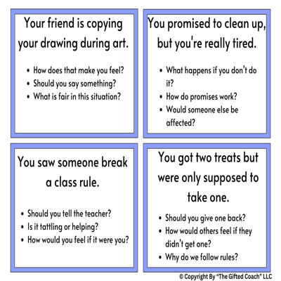 Primary Ethical Dilemma Discussion Cards (20 Cards)