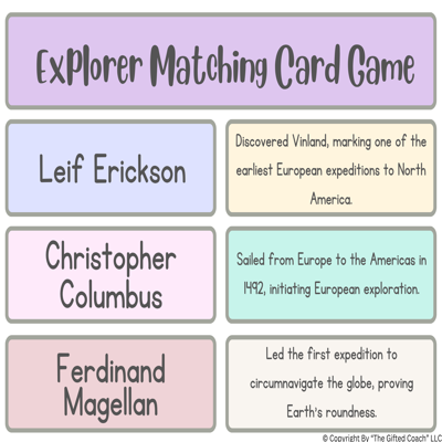 Early Explorer Unit & Activities