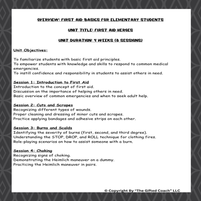 First Aid Basics for Elementary Students: Lesson Plans & Activities