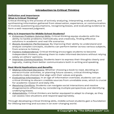 Middle School Critical Thinking Task Cards: 60 HOT Activities for Curious Minds ✨