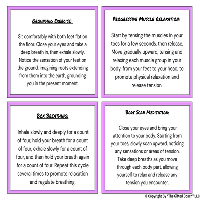Gifted Mindfulness Exercise Cards: Calm the Mind. Focus the Energy. Support the Gifted Child