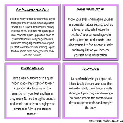 Gifted Mindfulness Exercise Cards: Calm the Mind. Focus the Energy. Support the Gifted Child