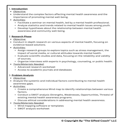 Middle School PBL: Problem-Based Learning – Promoting Mental Health Awareness 🧠💬