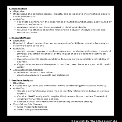 Middle School PBL: Problem-Based Learning – Tackling Childhood Obesity & Nutrition 🥦⚡
