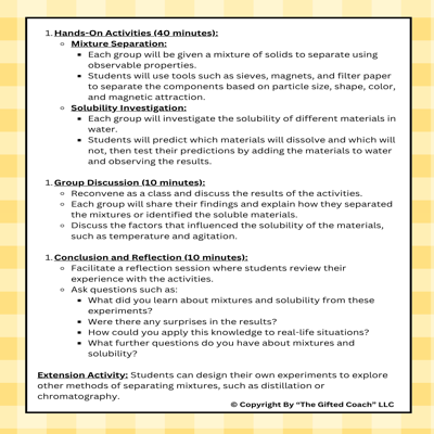 Florida 5th Grade Science Simulation: SC.5.P.8.2 & SC.5.P.8.3 – Mixtures & Dissolving