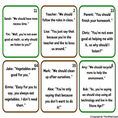 Argument Fallacies Guide & Task Cards