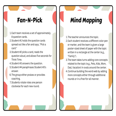 Kagan Cooperative Learning Strategy Cards: Teamwork Made Easy!