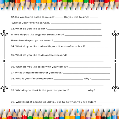 Student Interest Inventory – Get to Know Your Learners from Day One! ✨