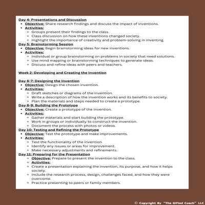 Project-Based Learning: Inventions in History