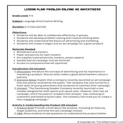 Problem-Solving Through an Advertising Campaign