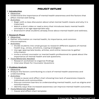 Project-Based Learning: Promoting Mental Health Awareness