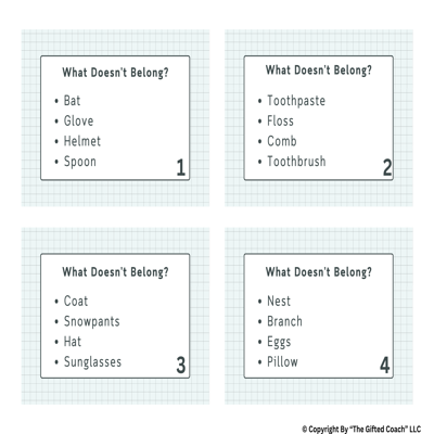 28 “What Doesn’t Belong?” (Advanced Primary) Cards
