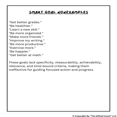 SMART Goal Lesson for Gifted Students