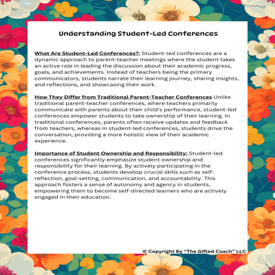 Student-Led Conference Guide & Forms