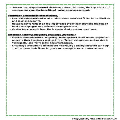 Elementary Financial Literacy Guide, Lessons & Activities