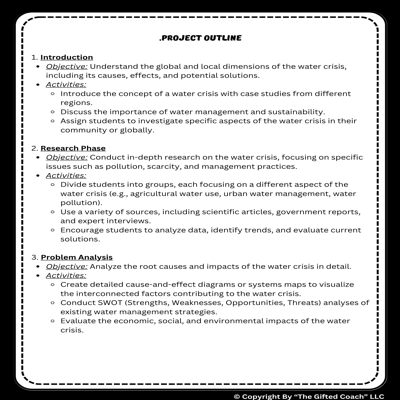 Middle School PBL: Solving the Local Water Crisis